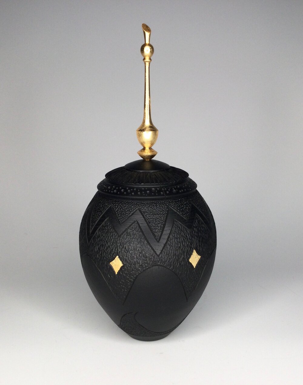 Black  and Gold Textured Hollowform